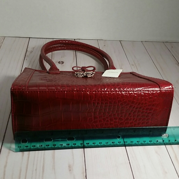 Liz Claiborne Burgundy Small Handbag Snap Closure Y2K 2000s Purse - Picture 8 of 8